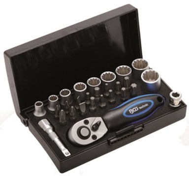 BGS Nasadni ključevi i bitovi 5–13 mm, 1/4", 28-dijelni